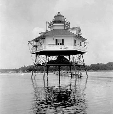 Drum Point Light in 1915 - Copyright 1915 USCG