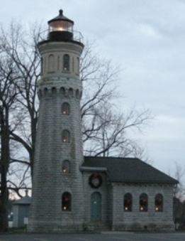 Fort Niagara Lighthouse Decorated for Christmas - Copyright 2011 John Titta - AC2DD